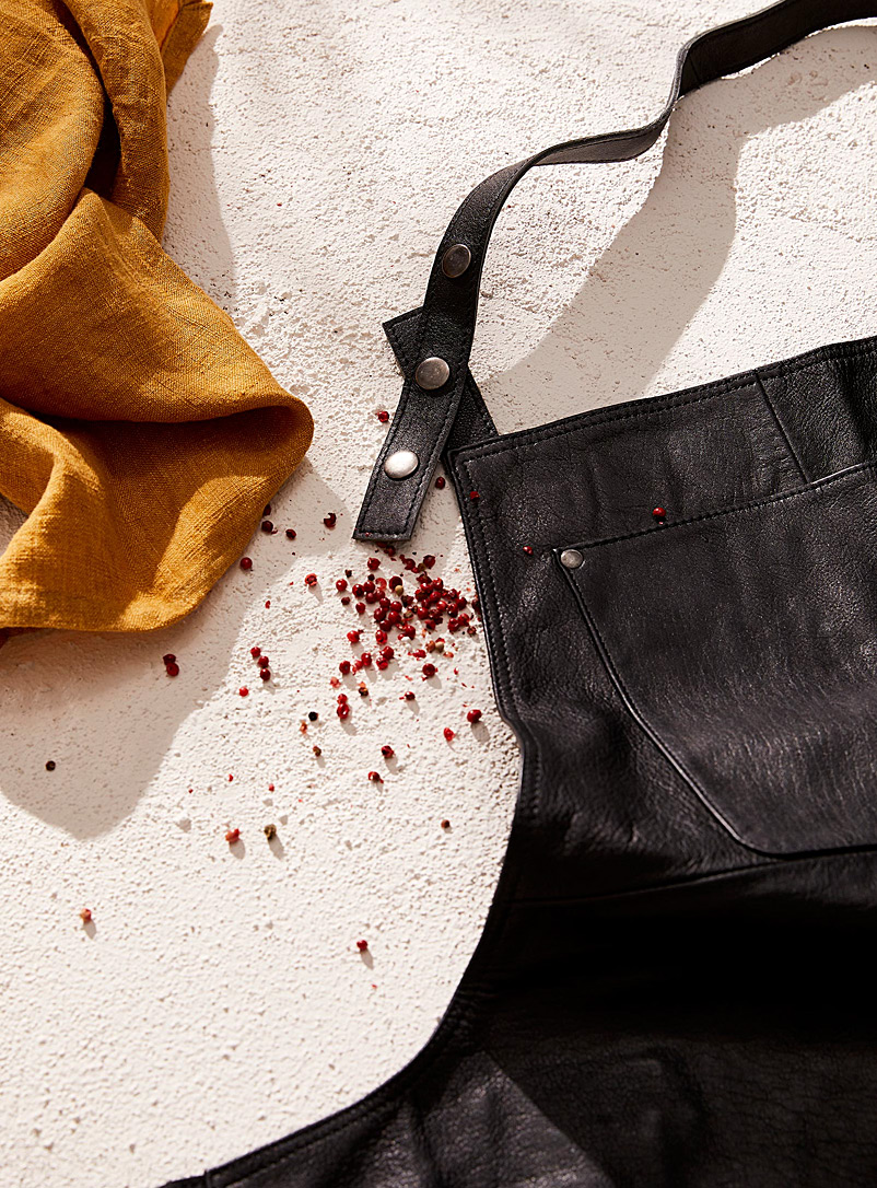 Simons Maison: Le tablier noir cuir v&eacute;ritable Noir