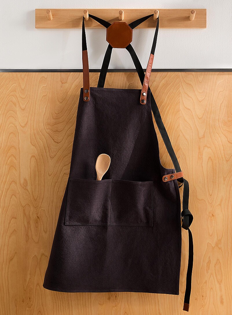 Leather Accents Canvas Apron