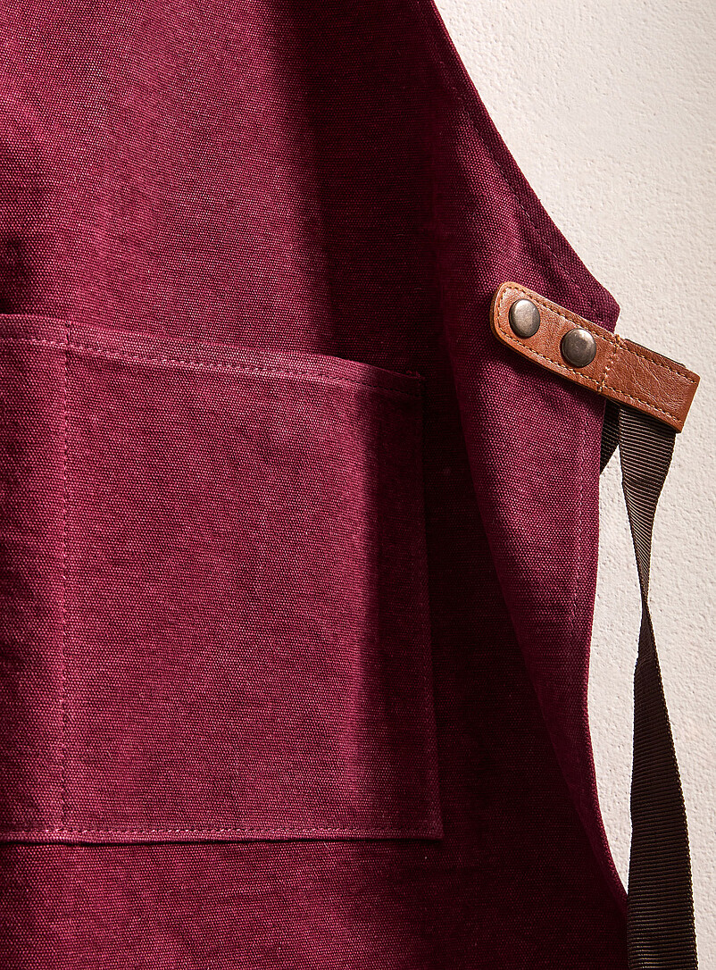 Leather accents canvas apron product image 2