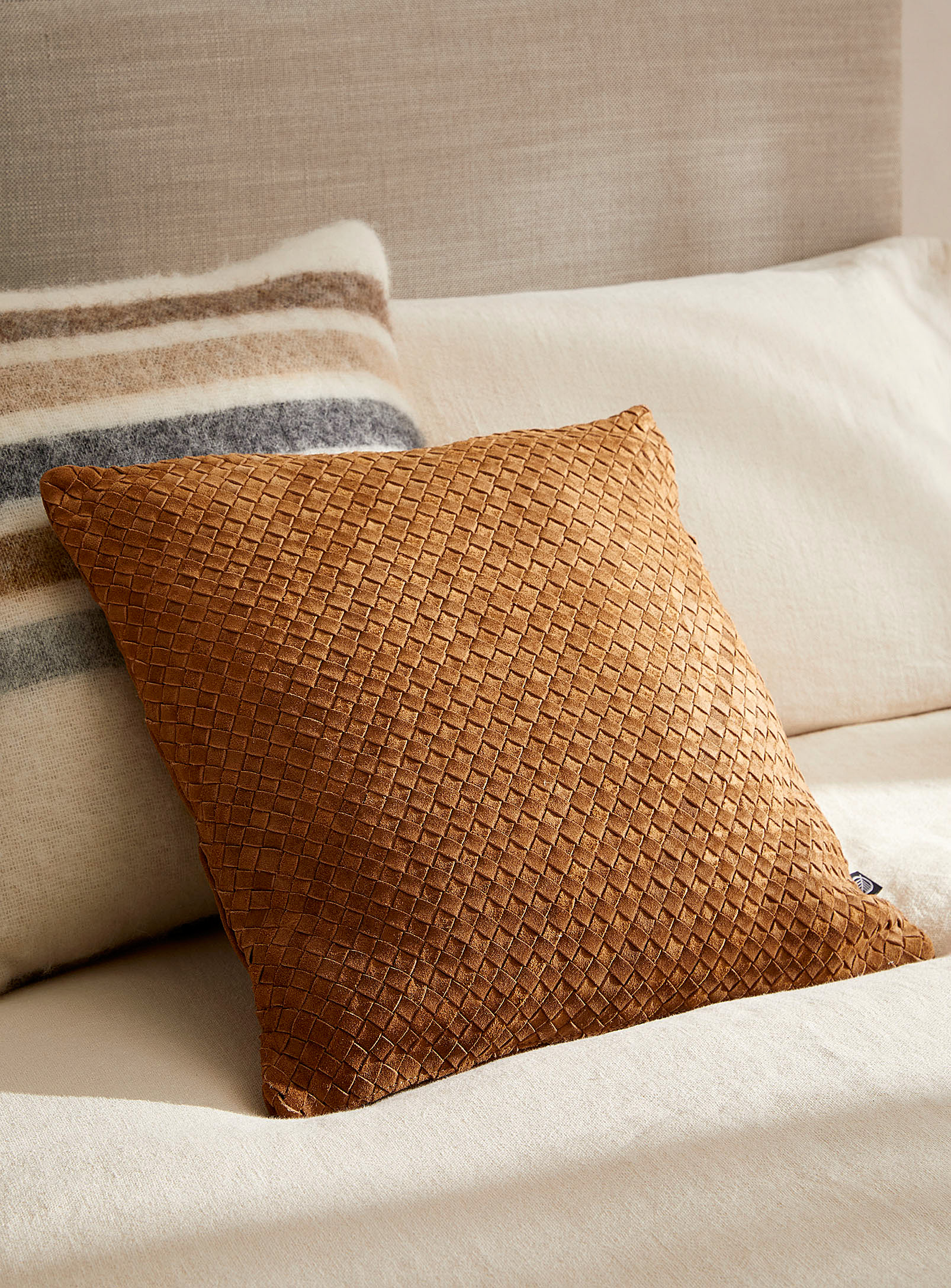 Simons Maison - Genuine leather braided cushion 45 x 45 cm