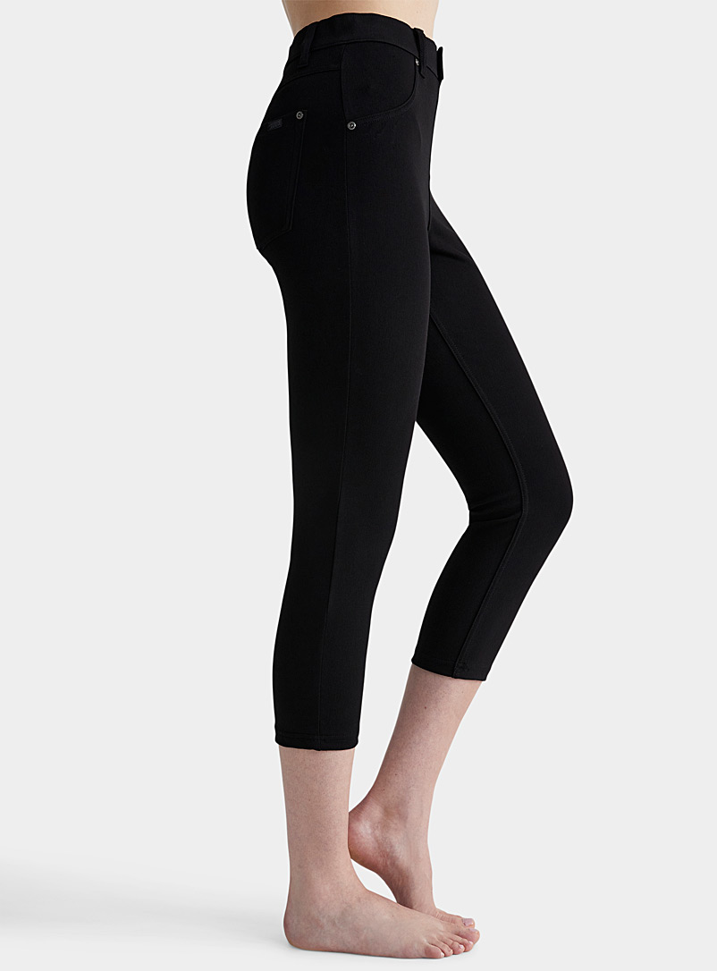 Hue Black Stretch denim capri legging for women