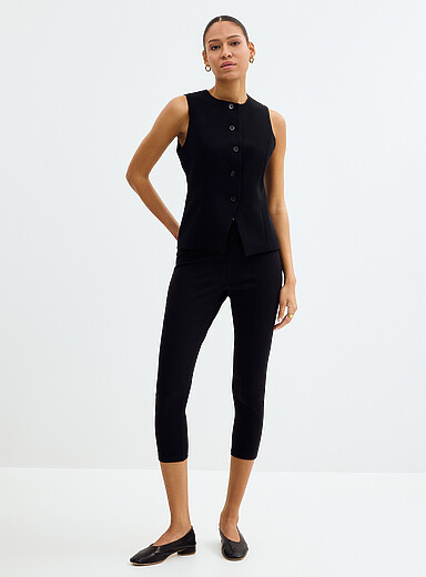 Le legging capri denim extensible uni