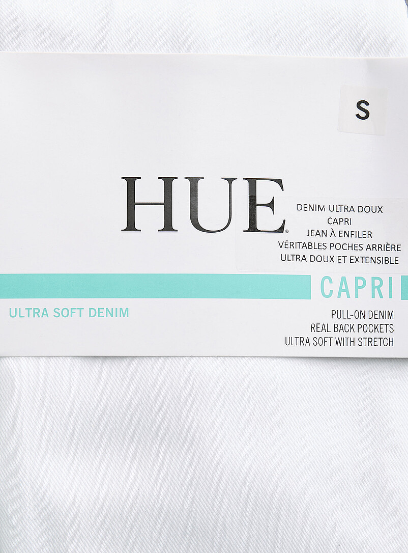 Hue: Le legging capri denim extensible uni Noir pour femme