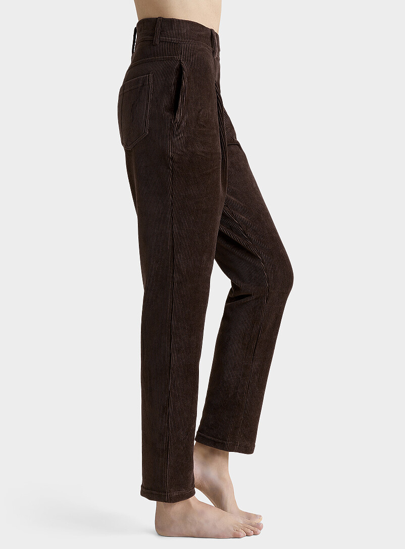 Susan Graver Petit Pantalon Femme PL Tricot velours côtelé Jambe Droite Susan Graver Petit Pantalon Femme PL Tricot velours côtelé Jambe Droite