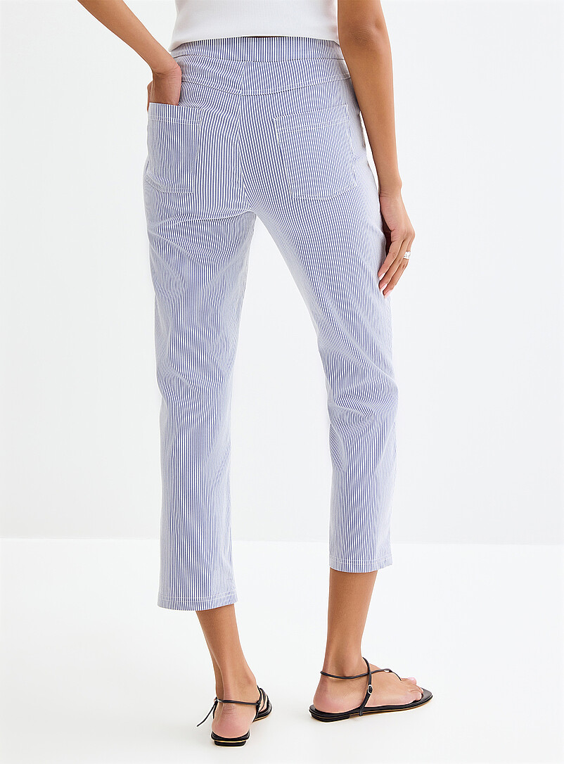 Hue: Le legging rayures seersucker Bleu pour femme