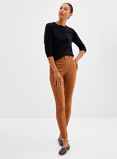Hue: Le jegging essentiel taille haute Fauve - Tabac pour femme