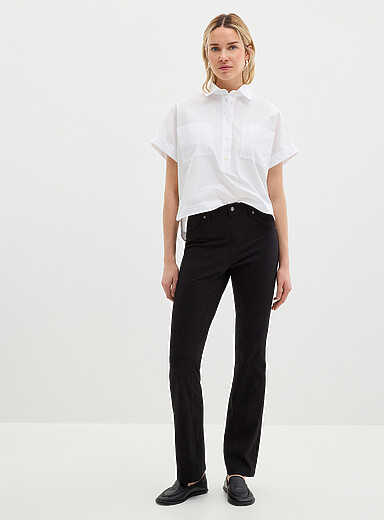 Hue: Le jegging semi-&eacute;vas&eacute; Noir pour femme