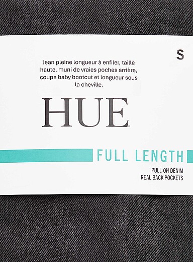Hue: Le jegging semi-&eacute;vas&eacute; Charbon pour femme