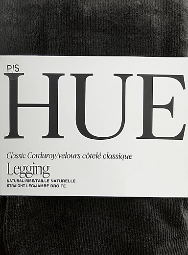 Hue: Le legging velours c&ocirc;tel&eacute; jambe droite Noir pour femme