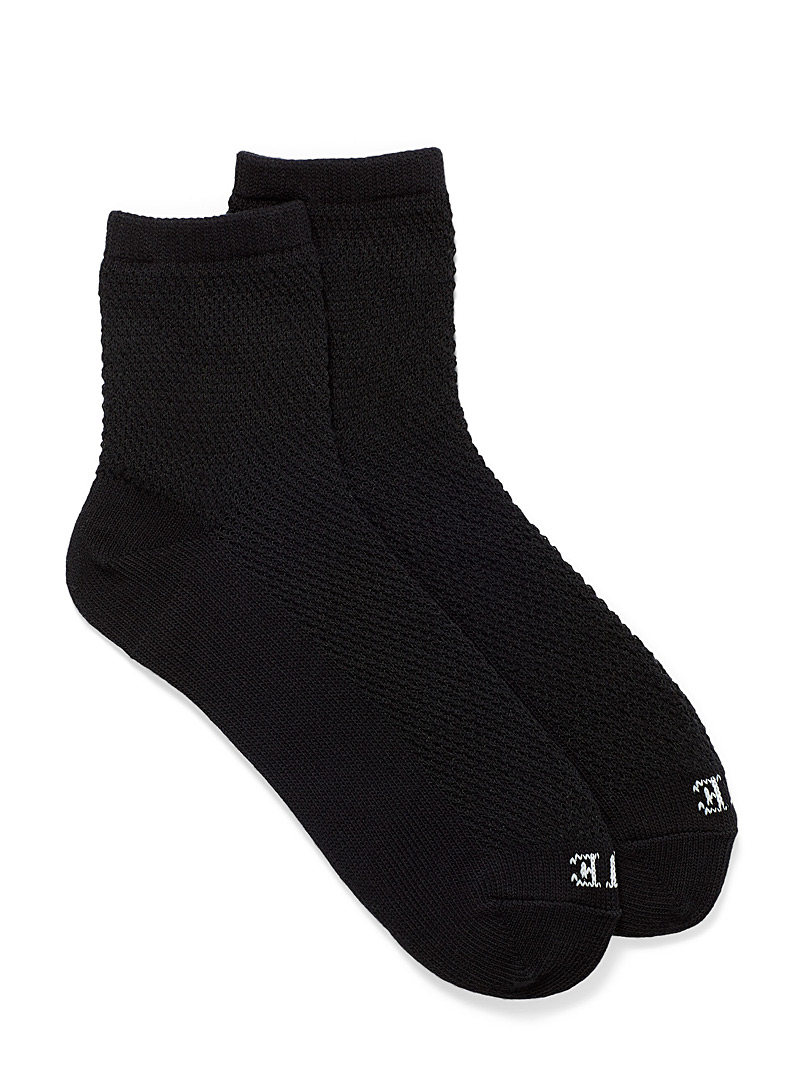 Hue Black Openwork knit socks for women
