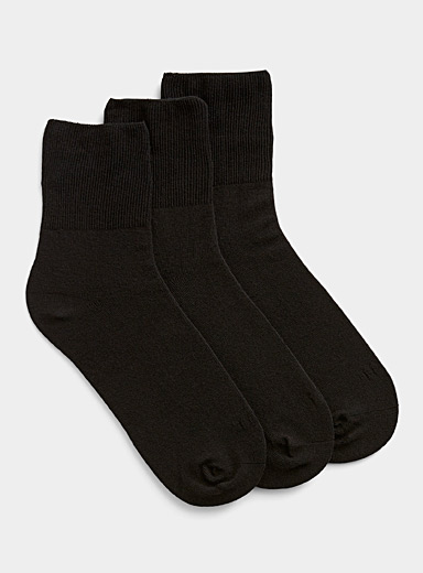 Les chaussettes cheville unies bordure fines c&ocirc;tes Emballage de 3