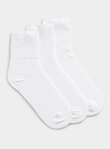 Les chaussettes cheville unies bordure fines c&ocirc;tes Emballage de 3