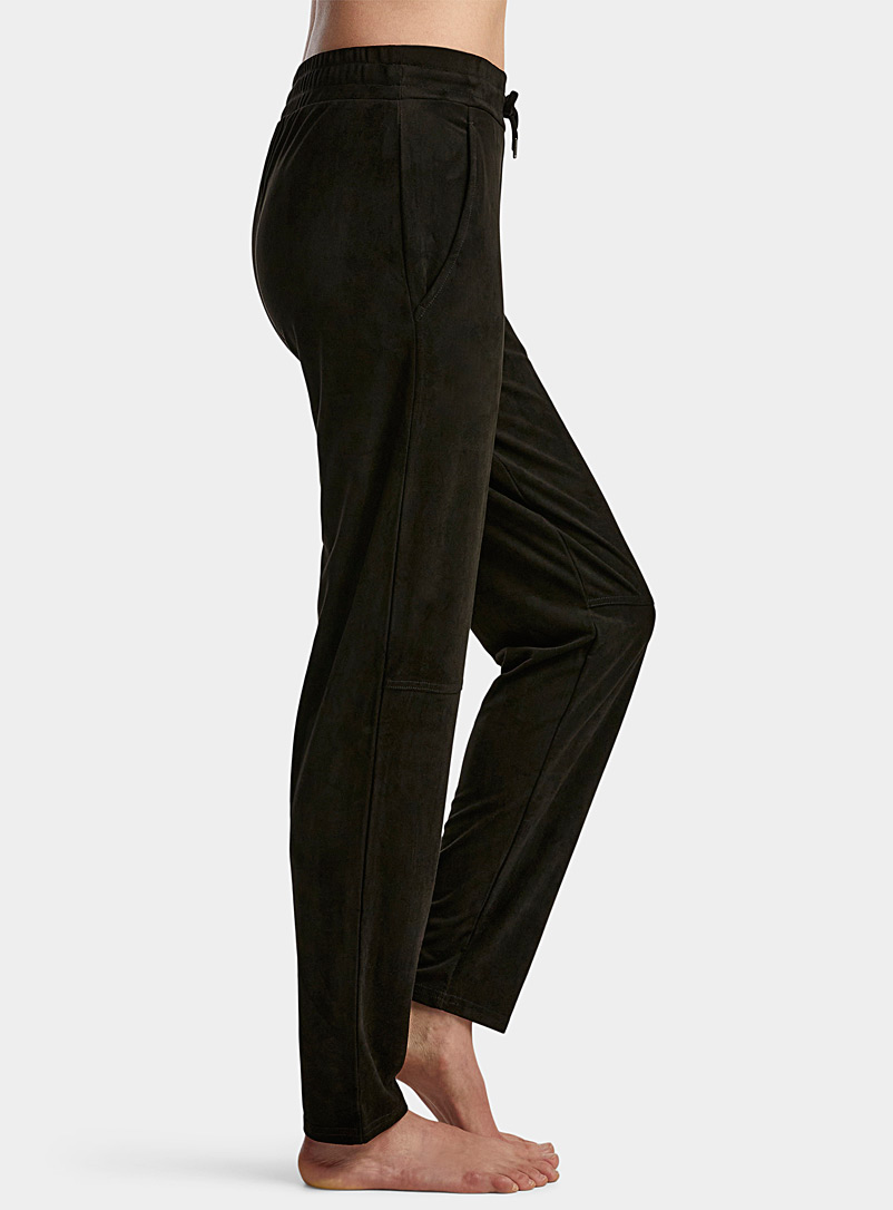 Hue Black Faux-suede joggers for women