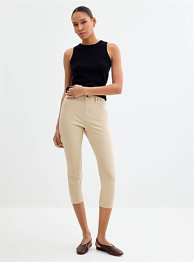 Le legging capri denim extensible uni