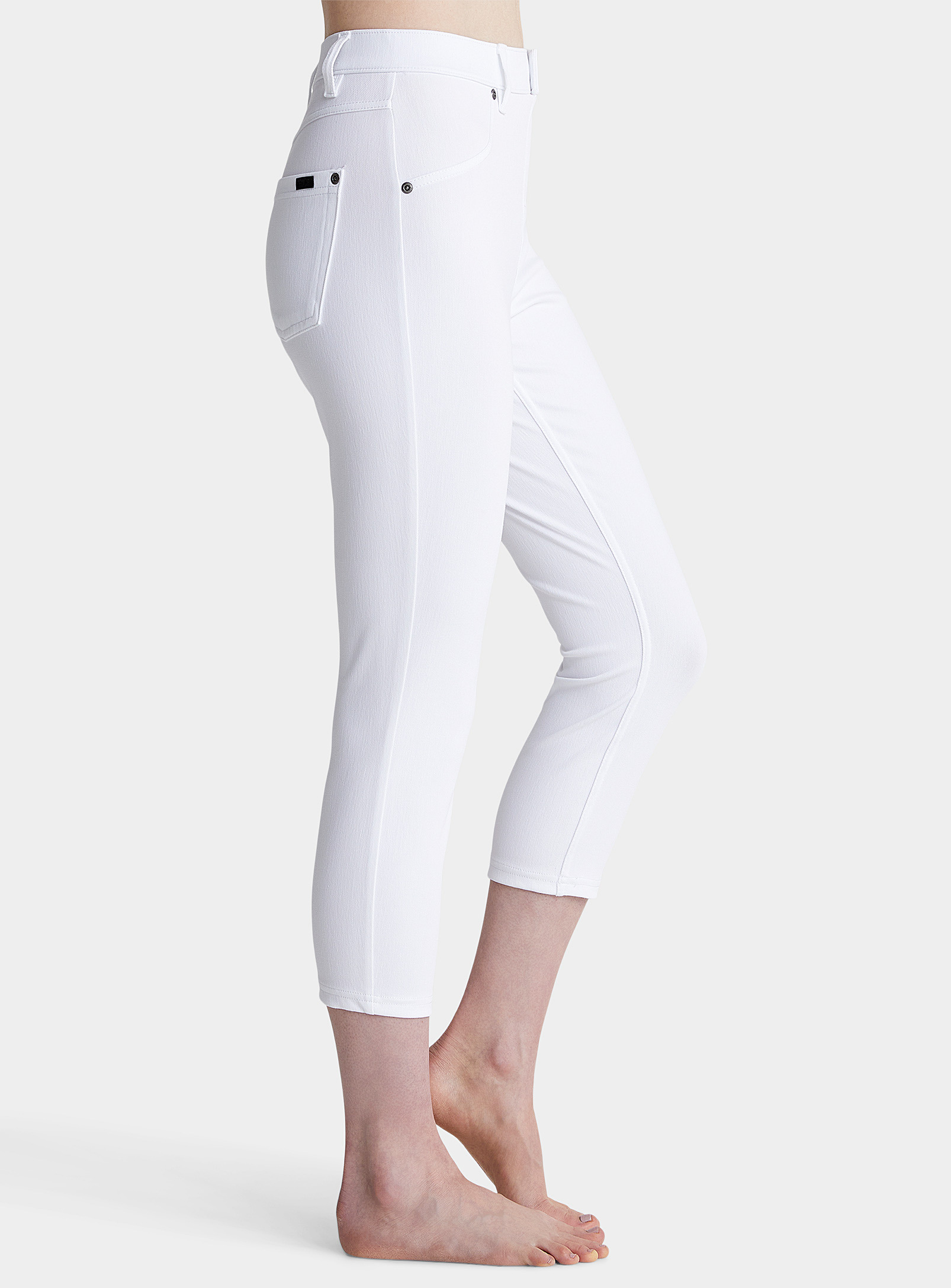 Hue Ultra Soft High-waist Denim Leggings In White