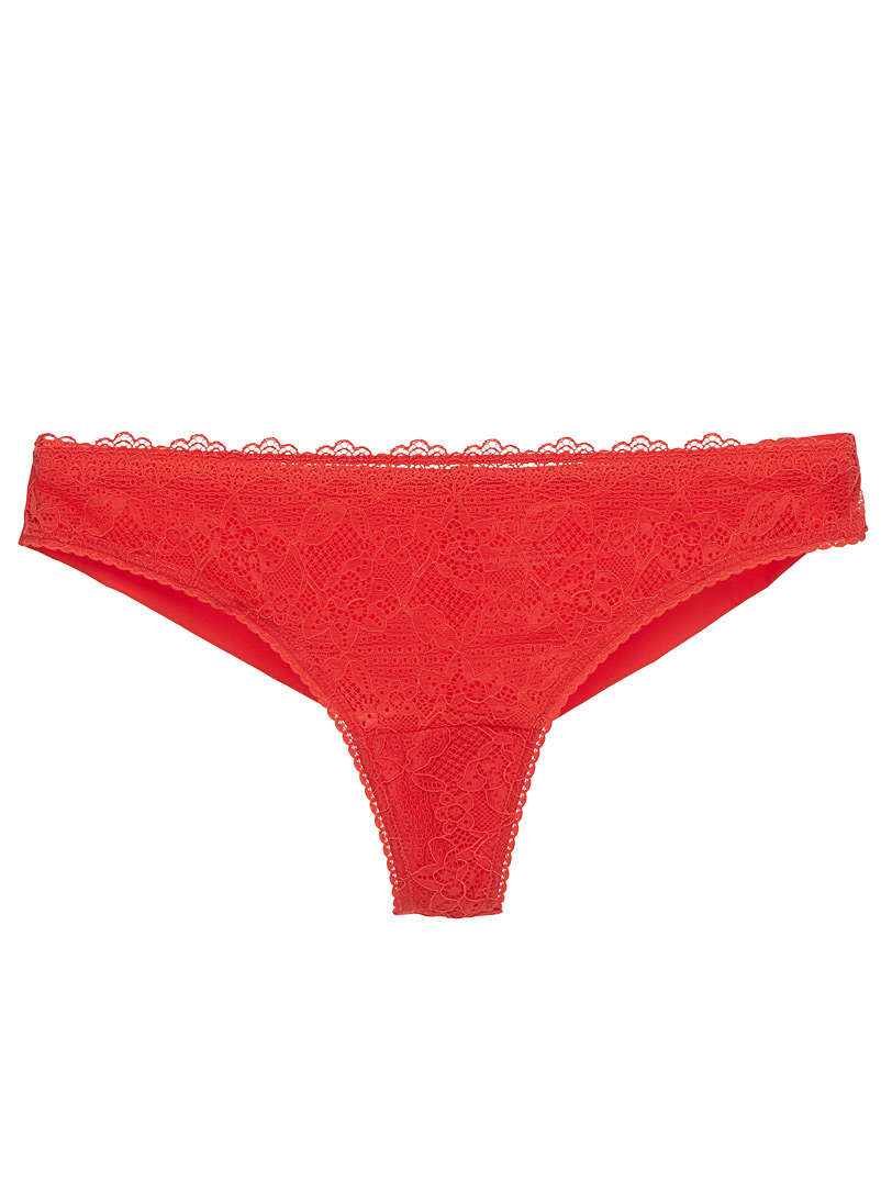 Lace-insert Brazilian panty | Miiyu | Shop Brazilian Panties Online ...
