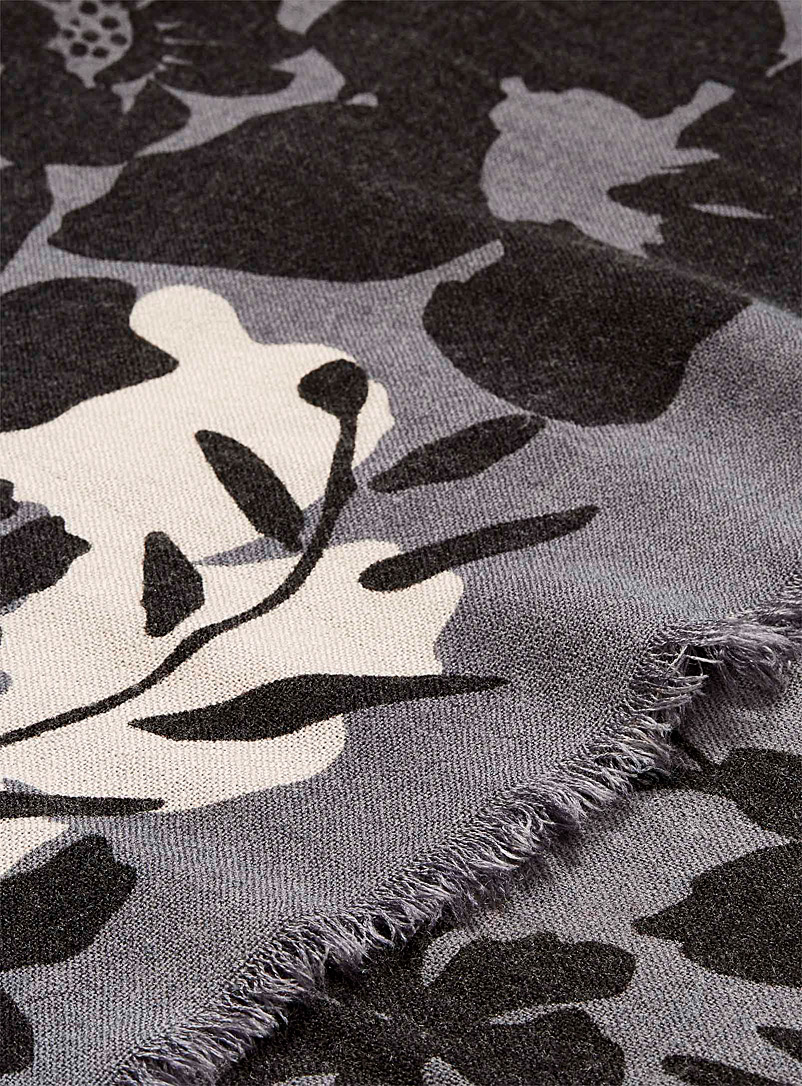 Echo Design: L'écharpe ombres botaniques Brun à motifs pour femme