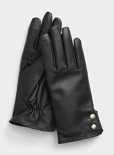 Le gant cuir boutons signature