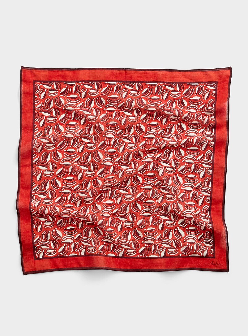 Simons: Le foulard banc de petits poissons Bleu &agrave; motifs pour femme