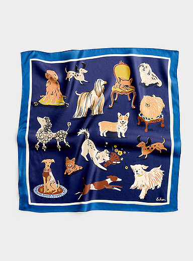 Le petit foulard chiens pure soie