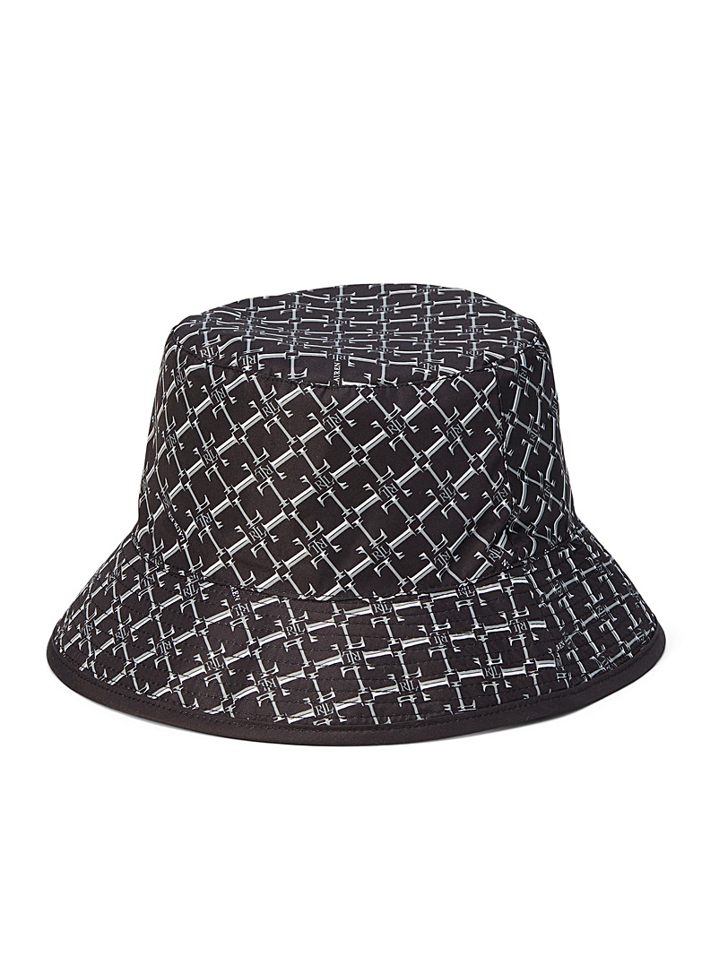 Lauren par Ralph Lauren Patterned Black Monogram bucket hat for women