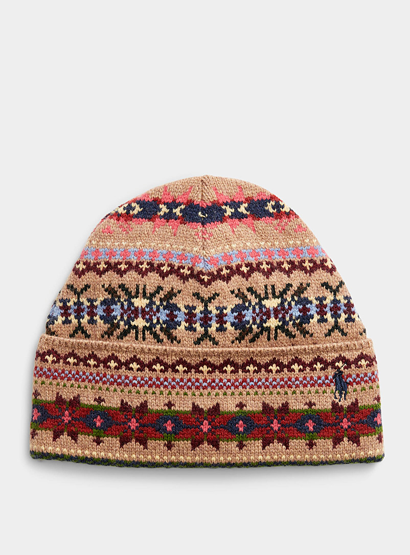 Polo Ralph Lauren: La tuque laine motif nordique Brun à motif pour homme