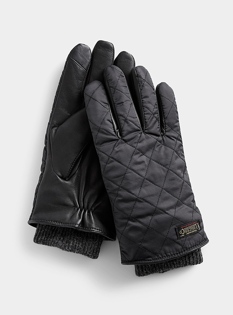 Polo Ralph Lauren Black Quilted leather gloves for men