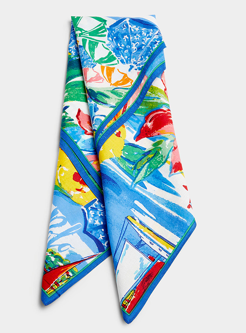 Polo Ralph Lauren: Le foulard bandana voilier Bleu à motifs pour homme