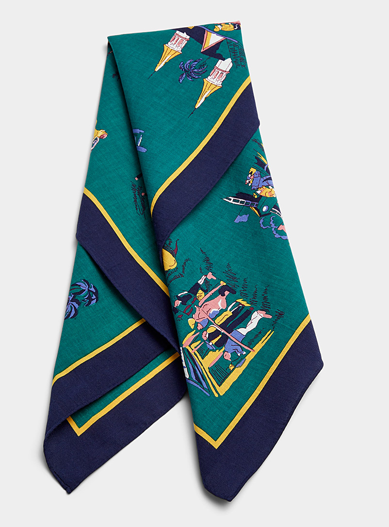 Polo Ralph Lauren: Le foulard bandana Derby Vert à motifs pour homme