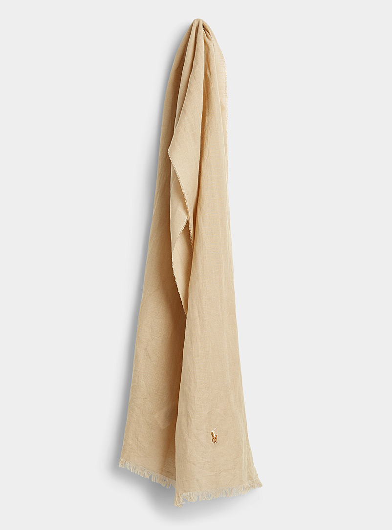 Polo Ralph Lauren: Le foulard lin teintes naturelles Beige crème pour homme