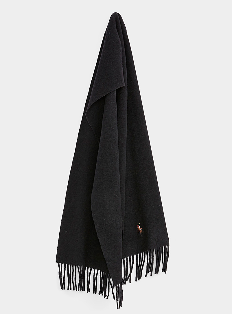 Polo Ralph Lauren Black Pure wool signature scarf for men