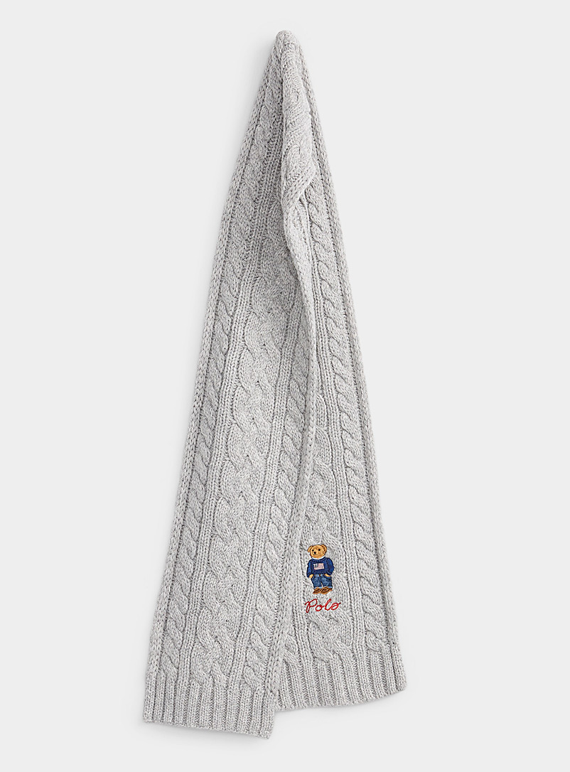 Polo Ralph Lauren: L'écharpe câbles torsadés ourson Gris pour homme