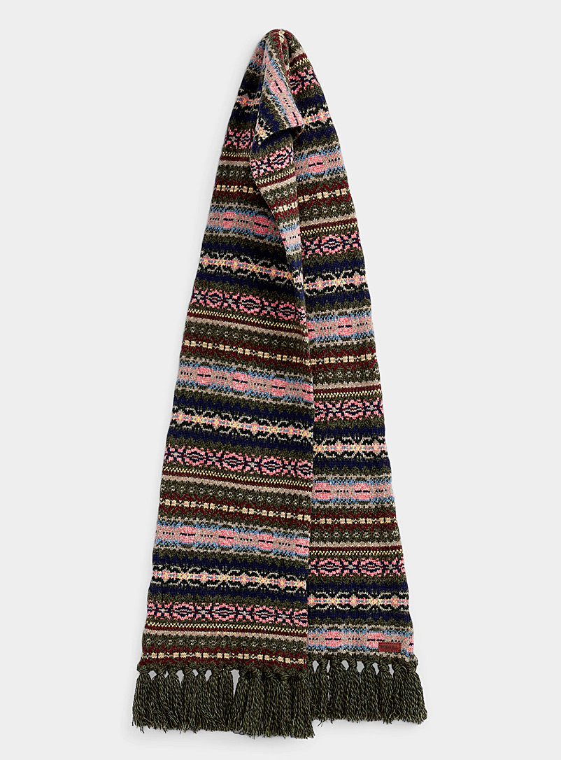 Polo Ralph Lauren Patterned Green Fair Isle knit scarf for men