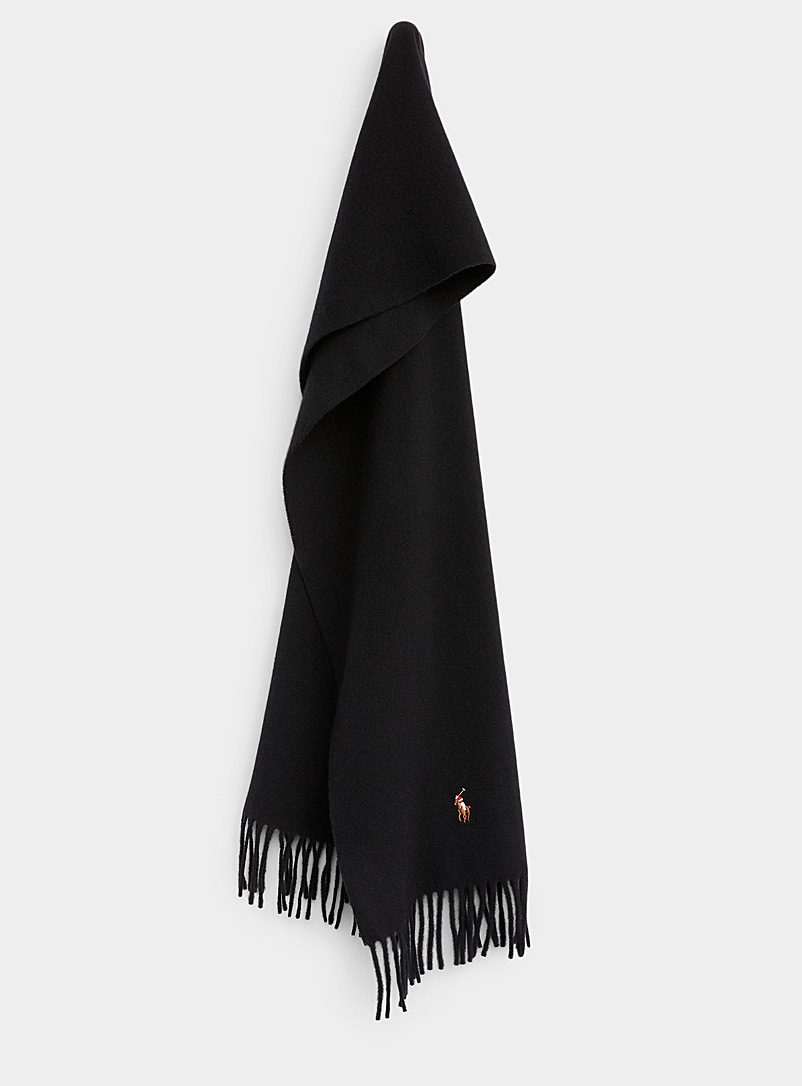 Polo Ralph Lauren Black Pure wool signature scarf for men