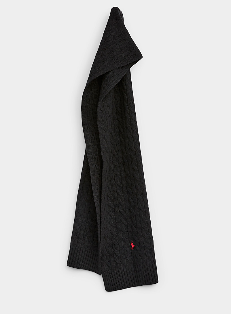 Polo Ralph Lauren: L'écharpe laine câbles torsadés Noir pour homme