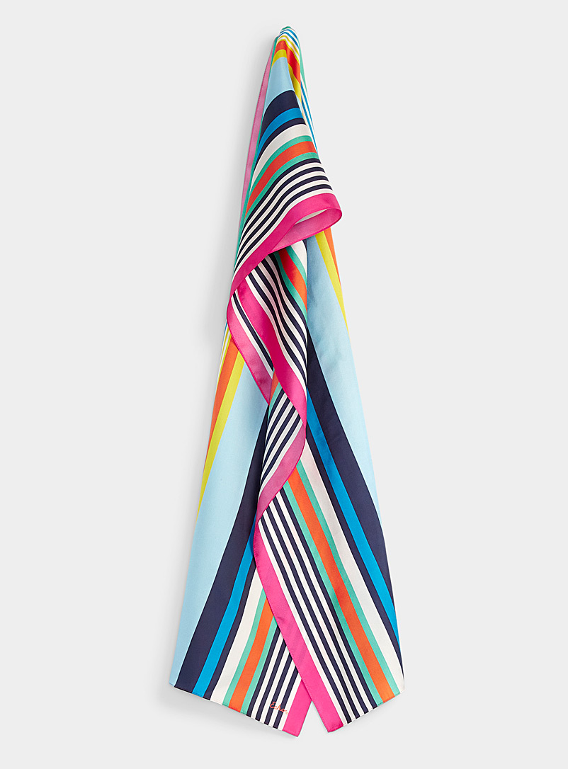 Echo Design: L'écharpe légère rayures mixtes Assorti pour femme