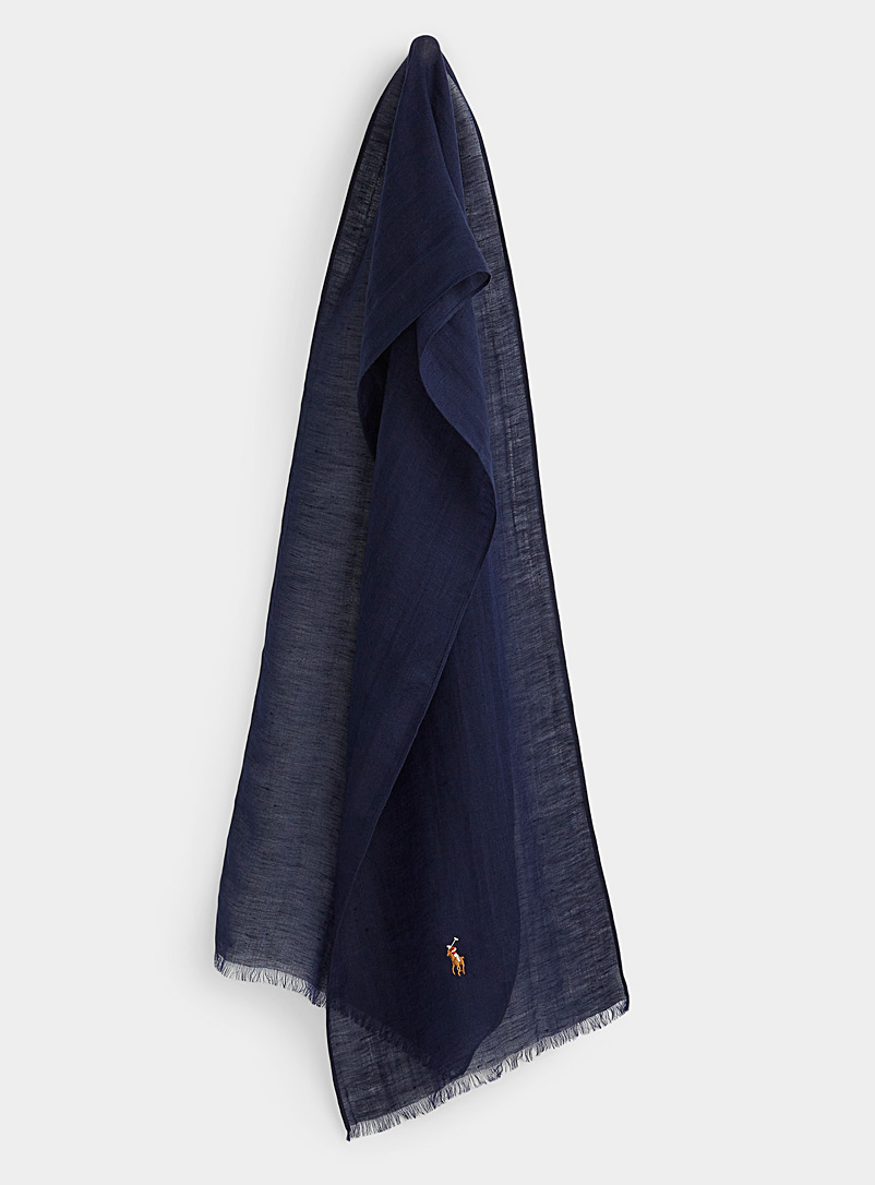 Polo Ralph Lauren: L'écharpe légère lin et modal Bleu marine - Bleu nuit pour homme