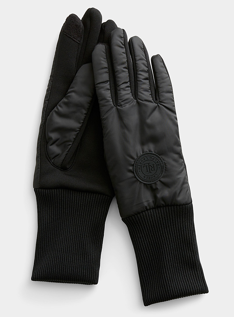 Lauren par Ralph Lauren Black Recycled polyester gloves for women
