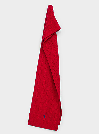 Twisted-cable cashmere-blend scarf