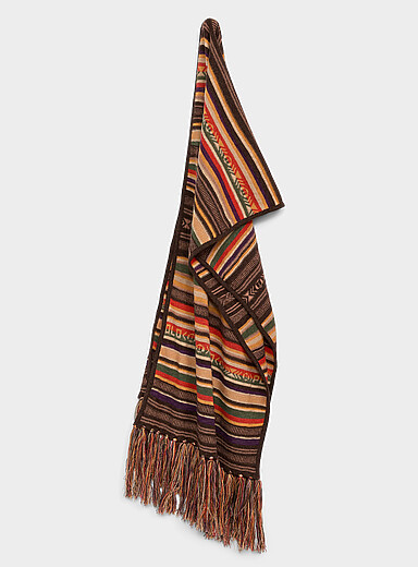 Jacquard colourful stripe scarf