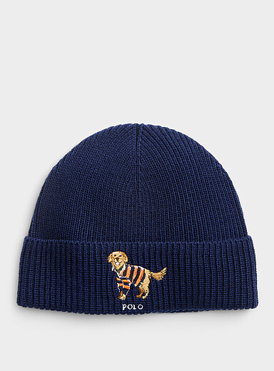 Embroidered dog logo tuque
