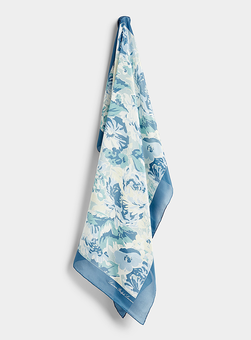 Lauren par Ralph Lauren: Le foulard jardin fleurissant Bleu à motifs pour femme
