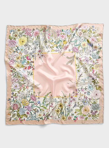Spring flower pure silk scarf