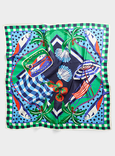 Pure silk beach picnic scarf