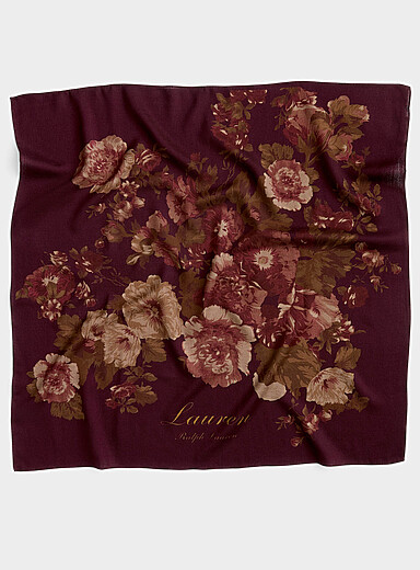 Burgundy bouquet lightweight scarf