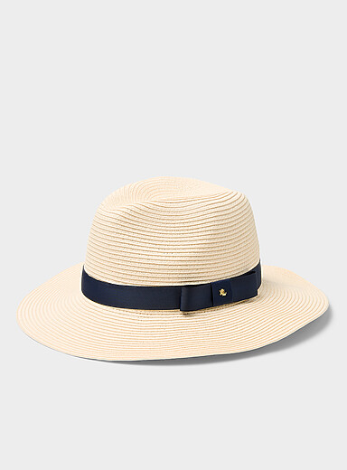 Banded paper straw fedora