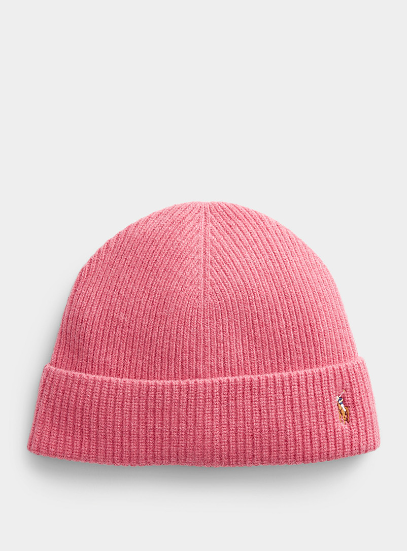 Polo Ralph Lauren Pink Signature embroidery cuffed tuque for women