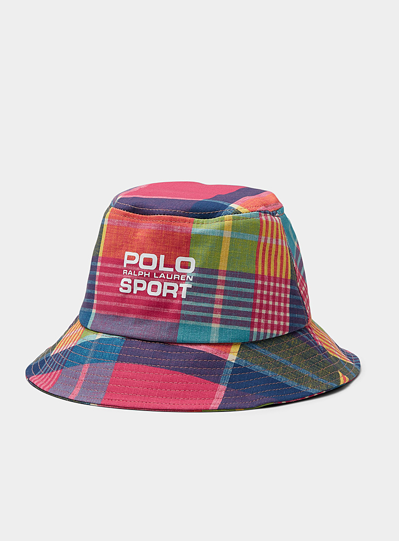Polo Ralph Lauren Patterned Blue Sporty madras bucket hat for women
