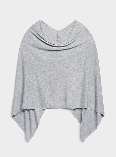 Le poncho fin tricot touche de m&eacute;rinos