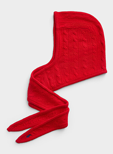 Wool and cashmere twisted-cable bonnet